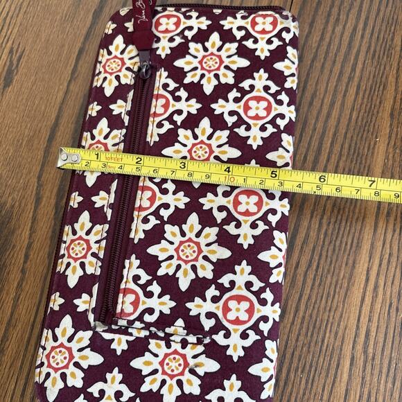 Vera Bradley Wallet Burgundy Zip Coin Purse Pouch Bag Bifold - Picture 8 of 8